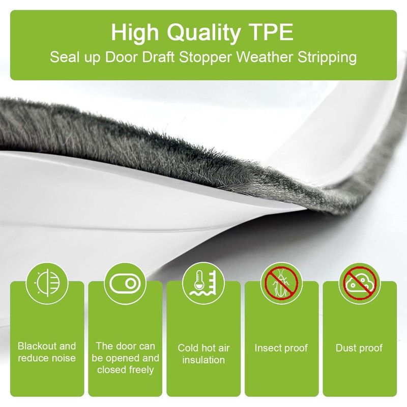 DINGLIAN 2 PCS Door Brush Bottom Sweep, Door Sweep for