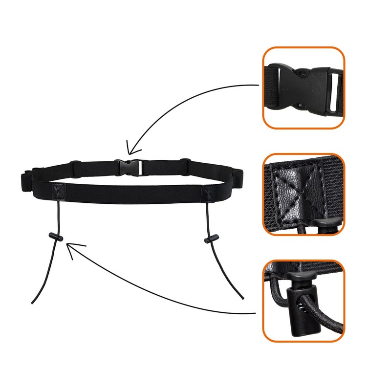 Karteo Race Number Strap [Pack of 1] Running Belt Black