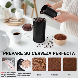 Molinillo Eléctrico de Granos Café, Molinillo de Hierbas con Cuchillas de Acero Inoxidable, Interruptor de Seguridad Activado por Tapa, Molinillo Potente con Cepillo para el Hogar, Cocina, Oficina