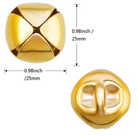 100 Pieces Jingle Bells,TopE 25mm Metal Jingle Bells for DIY Crafts,Christmas,Party,Wedding Deco (Gold+Silver, 25mm)