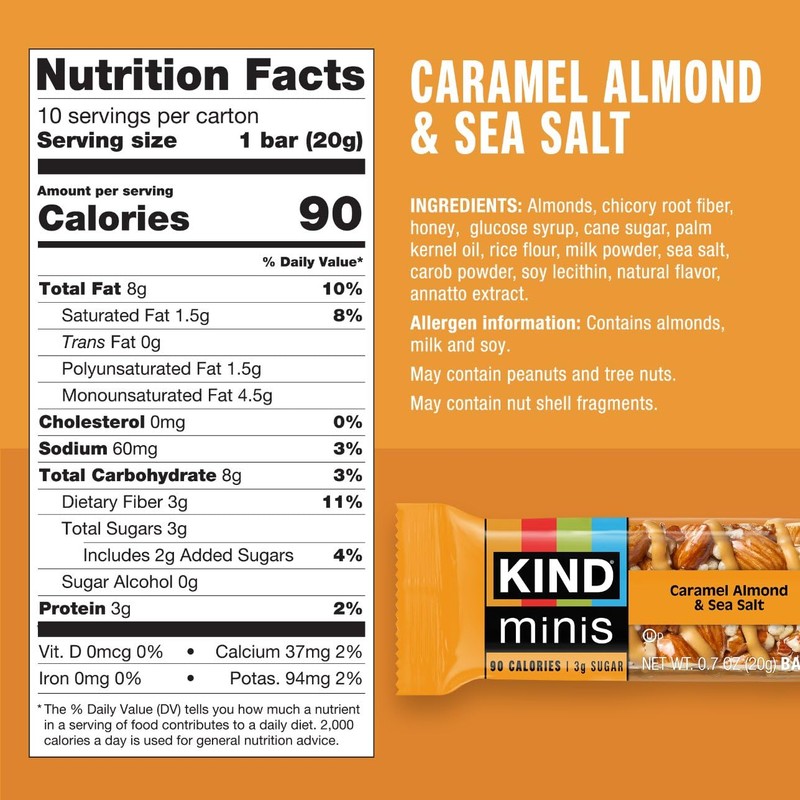 KIND Mini Snack Bars Variety Pack, Gluten Free, Low Sugar,