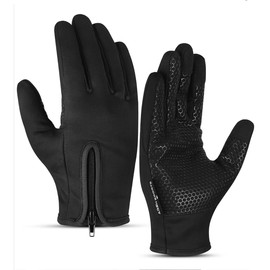 Arsh Sports Winter Gloves for Men Women,Windproof Touchscreen Anti-Slip Cold Weather Warm Gloves for Cycling,Driving,Running (Black, M)