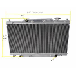 Zongheng Universal Aluminum Radiator for 2001-2005 Honda Civic SI 2.0L l4 (2002 2003 2004)
