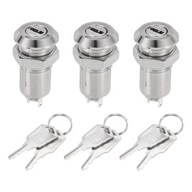 sourcing map 3Pcs Electric 2 Positions on Off Metal Key Lock Switch W Keys
