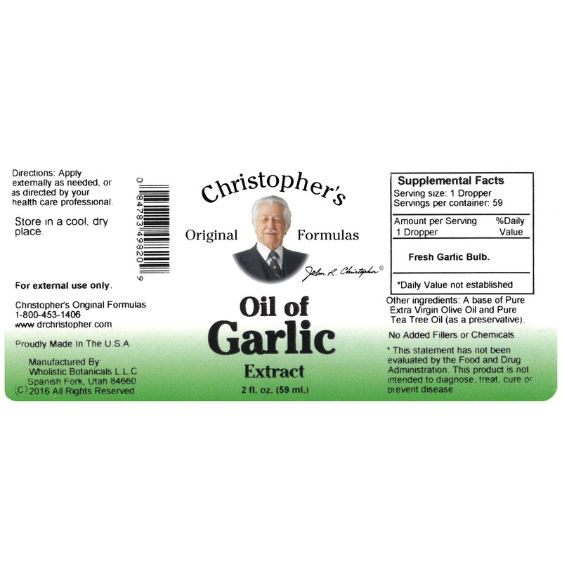 Christopher's Original Formulas Oil of Garlic Extract 2 Ounces -