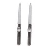 Healeved 2pcs Double Sided Stainless Steel Nail File Metal Manicure Tool for Home Use Smooth Polishing Ergonomic Grip for Nails