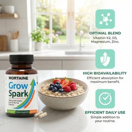 ANEFOSE Mortaine Grow Spark Supplement, Nutrient Support Blend with Vitamin K2, Magnesium & Zinc- 60 Capsules
