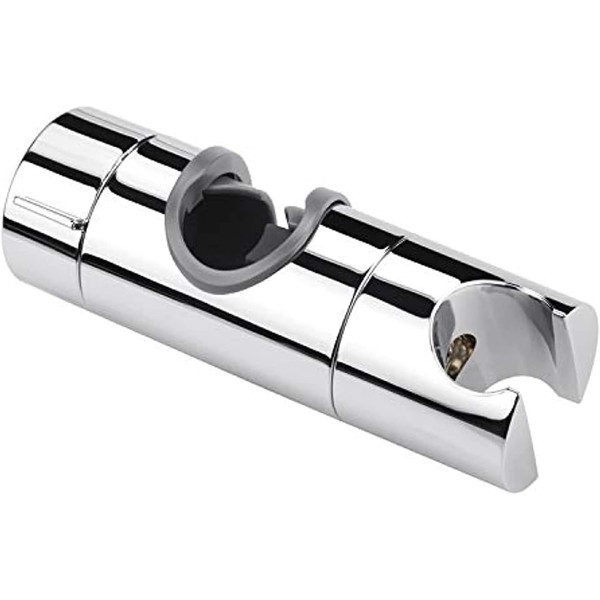 Adjustable Shower Head Holder for Slide Bar,Universal 18-25MM O.D. Rail Head Bracket Holder for Slide Bar Slider Clamp Bathroom Replacement 360 Degree Rotation Sprayer Holder (ABS Chrome)