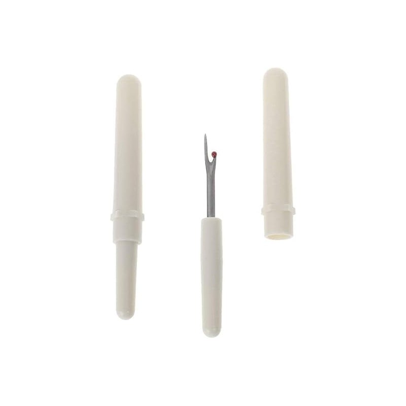 2 Pcs White Pointed Seam Ripper, Sewing Tool, Plastic Handle,