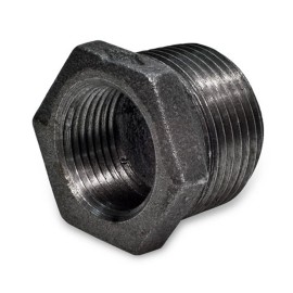 Everflow 1" x 1/2" BLACK MALLEABLE IRON HEX BUSHING reducer reducing fitting pipe npt