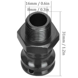 RC Wheel Extension Adapter, 4PCS Aluminum Alloy 17mm Hex 23mm Wheel Extension Adapter for 1/8 RC Car Model (Black)