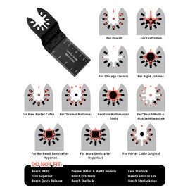 50Pcs Multi Tool Blades 35mm(1-3/8'') Oscillating Saw Blades Universal Cutter Quick Release Accessories for Metal Wood Plastic Compatible with DeWalt Dremel Milwaukee FEIN Makita Bosch Multimaster