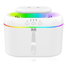 2L Humidifiers for Bedroom Large Room Home,Mist Top Fill Desk Humidifier, Ultra-Quiet 28dB Cool Mist Air Humidifier for Home Auto Shut-off, Dual Nozzie, 7 Color NightLight