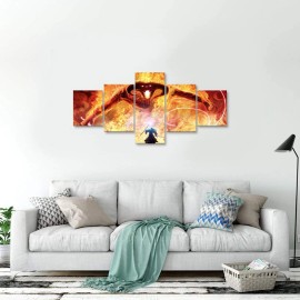 Yatsen Bridge Fans' Gift Giclee Wall Art Balrog and Gandalf Fight Canvas Pain...