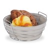 Relaxdays Bread Basket Metal with Removable Fabric Insert, Round, Breakfast
