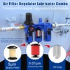 NEWPO 3/8'' NPT Compressed Air Filter Regulator Lubricator Combo Water/Oil
