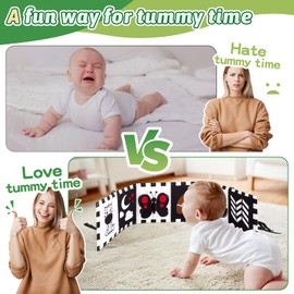 Yeeeasy High Contrast Baby Book and Sensory Toy Set for 0-12 Months – Soft Crinkle Pages, Tummy Time Development, and Safe Mirror for Visual Stimulation – Ideal Newborn Gift for Boys and Girls