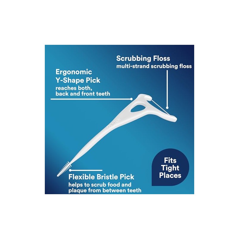 DenTek Complete Clean Floss Picks | 4X Clean: Removes Plaque