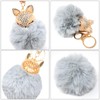 HONBAY Faux Rabbit Fur Fluffy Keychain Fashion Fox Head Alloy