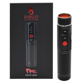 Fuego Fire Electric Cigar Lighter Kit – Rechargeable Windproof USB-C Coil Lighter w/On-Off Switch & Dual Power, 2 Heating Coils + Cherry Picker Tool – Lights Cigars ≤ 62 Ring Gauge