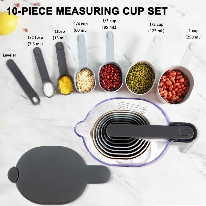 Recogwood 22 Piece Measuring Cups and Spoons Set, Stainless Steel