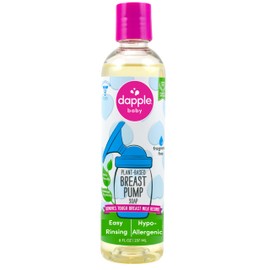 Dapple Breast Pump Soap, Fragrance Free, Plant Powered, Hypoallergenic, Easy Rinse Formula, Removes Milk Residue, 8 fl oz, 1 Count