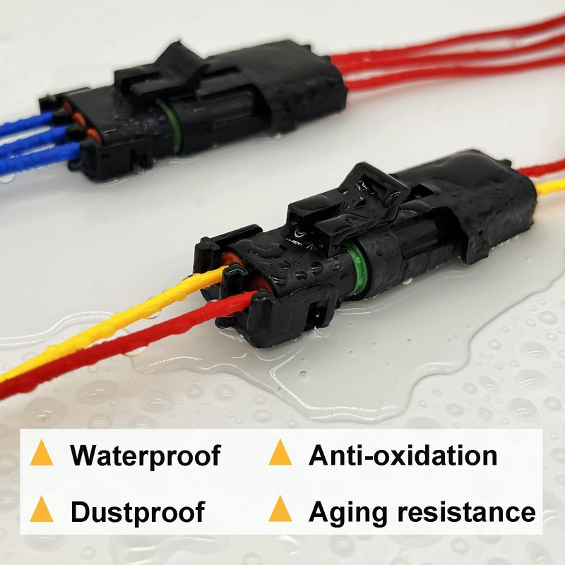 Twippo 10 Kits 2 Pin Connector Weather Pack Connectors Kit