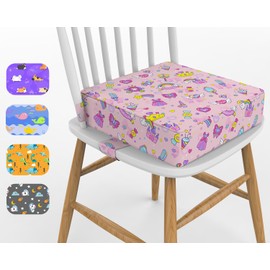Toddler Booster Seat for Dining Table, KIDUN Upgrade 4 inch Heightening Cushion for Kids Chair, Adjustable, Heightening Booster Seat Pad for Boy/Girl, Toddler Booster Cushion.(Buckle/Pink)