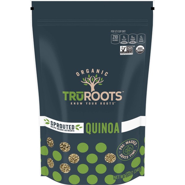 truRoots Whole Grain Sprouted Quinoa, Certified USDA Organic, Gluten Free, 12-Ounce Bag