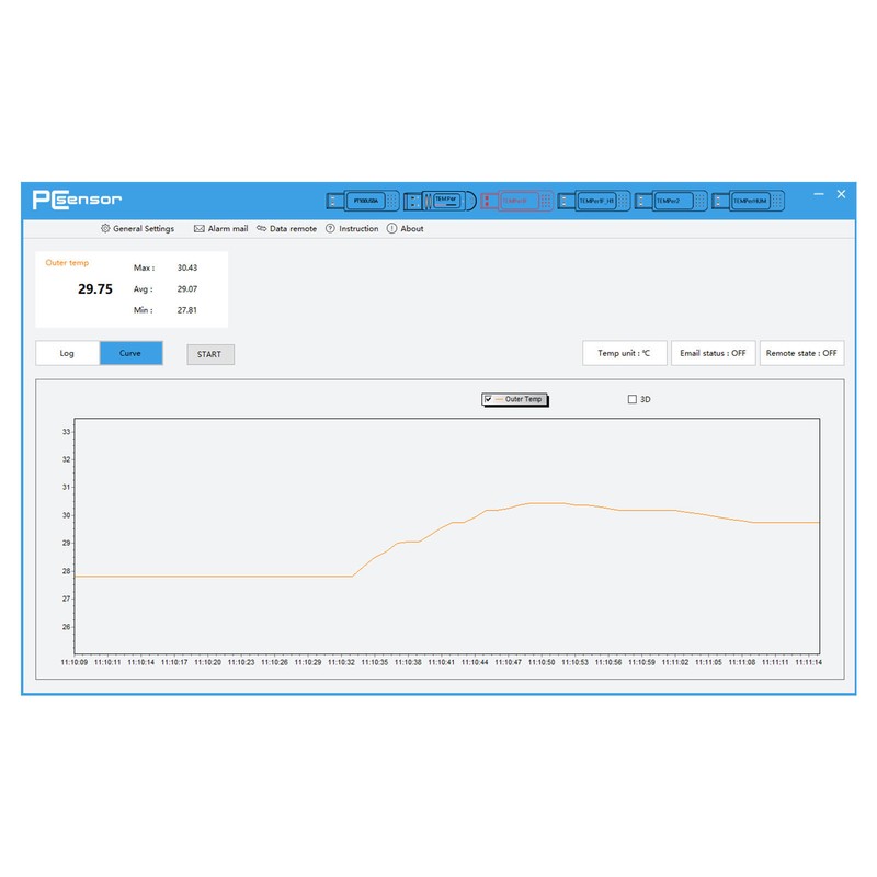 USB Computer Temperature Sensor Data Logger Temperature Alarm for Indoor