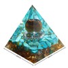 Tiger Eye Sphere Orgone Pyramid with Turquoise Stone Positive Energy