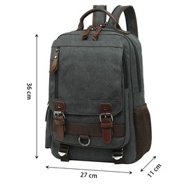 Mygreen Crossbody Backpack, Sling 2-Way, Canvas, Black
