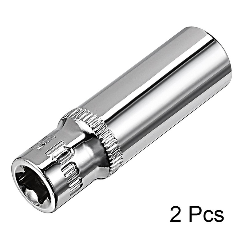 sourcing map 4 Pcs 1/4 Inch Drive 10mm 6-Point Deep