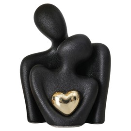 GJFASGF Ceramic Couple statue - Modern Shelf Decor Knick Knacks for Shelves, Valentine's Day Wedding Gifts, Home Decor for Living Room, Bedroom, Bookshelf & TV Stand - Small Figurines(Black)