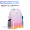 WANDF Drawstring Backpack Sports Gym Sackpack with Mesh Pockets Water