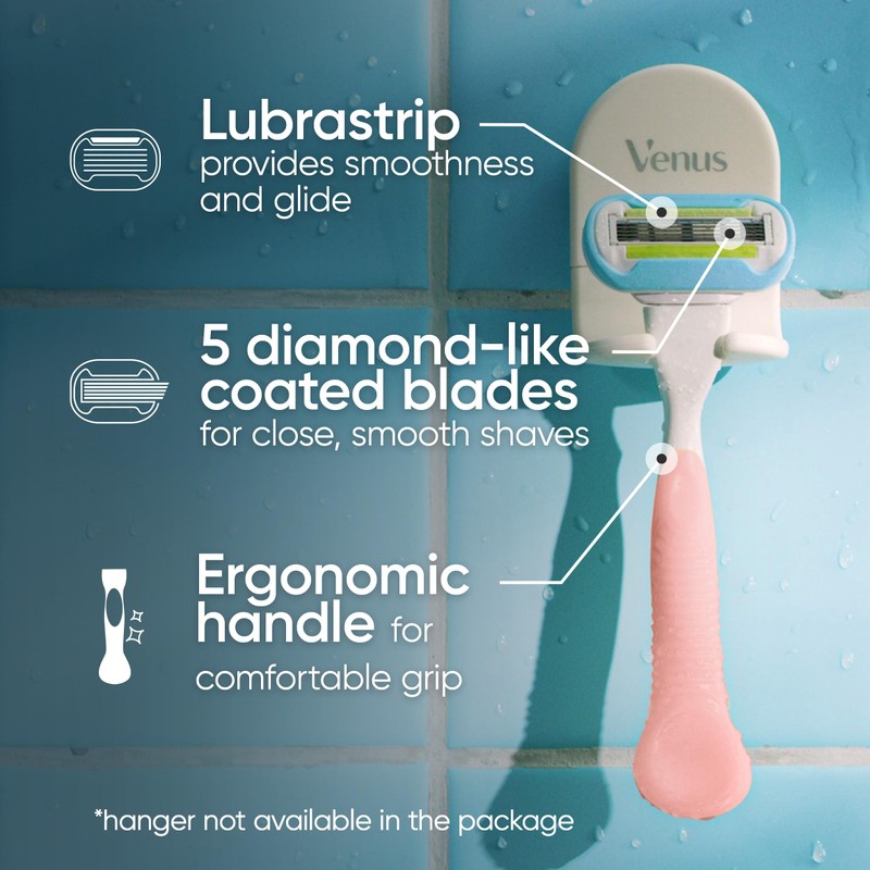 Gillette Venus Extra Smooth Pink Women's Razor Handle + 3