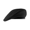 Black Beret with Leather Pre Shaped (7 5/8)