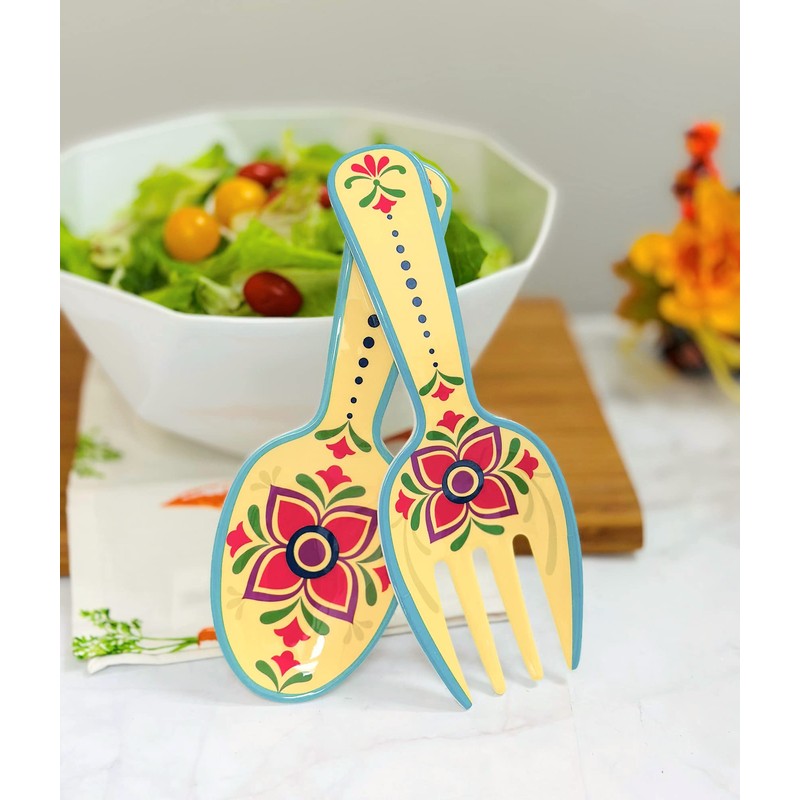 UPware 2-Piece 10.75 Inch Melamine Salad Server/Utensil. Includes Salad Spoon