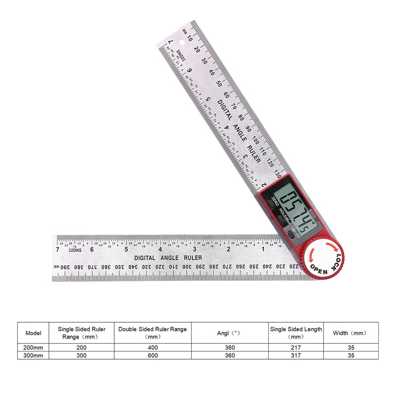 Angle Finder 360° Digital Display Durable Stainless Steel Portable Electronic