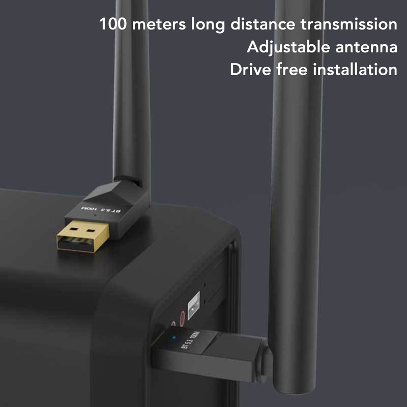 USB BT 5.3 Adapter 100 Meters Long Range Wireless BT
