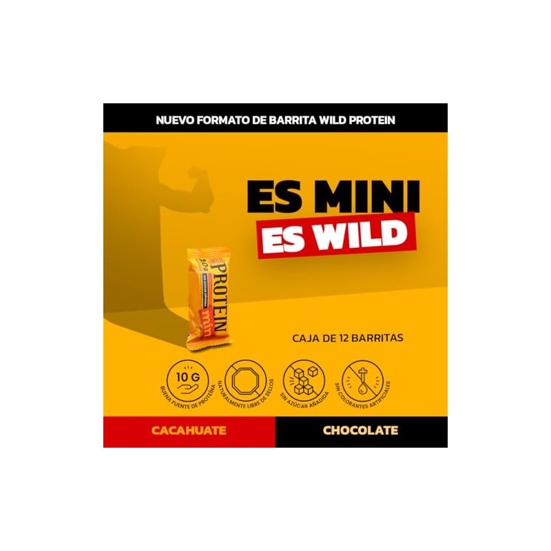 Wild Protein Mini Barras de Protena Sabor Cacahuate 10 g