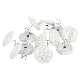 QUARKZMAN Pack of 12 Upholstery Pins Twist Pin, 20 mm Bed Skirt Pins Fabric Covered Button Twist Pins for Throws Bed Skirt Armchair Caddies Furniture Cover Beige