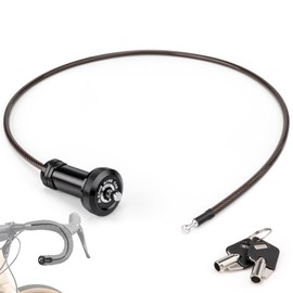 KONG MING CAR Cable Lock Bicycle Lock - Hidden Handlebar End Lock, Lightweight and Portable Ski Lock, Suitable for Bicycle, Scooter and E-Scooter with Bag (Black)