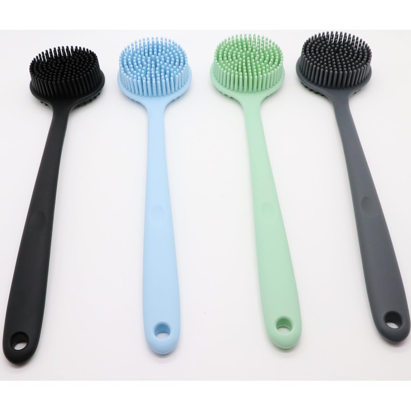 Cinlitek Silicone Body Scrubber With Long Handle for Shower -