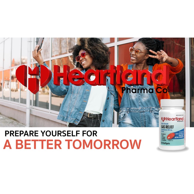 Heartland Pharma Gas Relief Simethicone 180mg Softgels - Ultra Strength