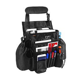 ECWKVN Car Front & Back Seat Organizer with Dedicated Tablet/Laptop Compartment, Passenger Seat File Storage with Cup Holder, Adjustable Backrest, and Padded Shoulder Strap