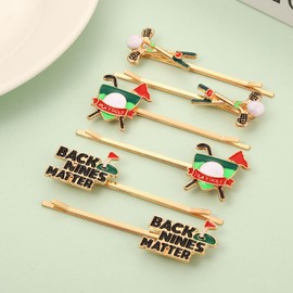 Golf Hair Clips for Women Golf Ball Bag Cart Hairpins Enamel Golf Tee Club Hair Clips Putting Green Bobby Pins Sport Game Day Hair Barrettes Golf Accessories Outfits Gifts