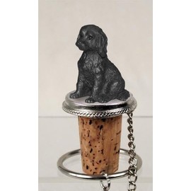 Black Labradoodle Dog Wine Bottle Stopper