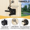 TIBEGOLD Self Locking Gate Latch with Spring Cable Pull, Black