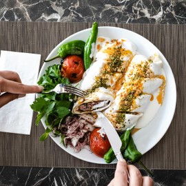 KELIODY Grey Table Place Mats Set of 6, Heat Resistant Washable and No-Slip Placemats for Table and Worktop, Outdoor Dinning Mats, Indoor Mats, Party Mats, Festival Mats, 30 * 45cm